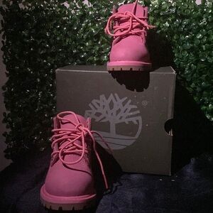 Timberland Premium; 6 in Waterproof Boot; Medium Pink Nubuck